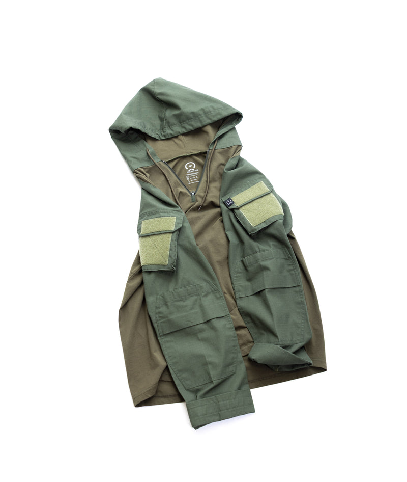 Load image into Gallery viewer, Olive Drab Green Hooded Combat Shirt