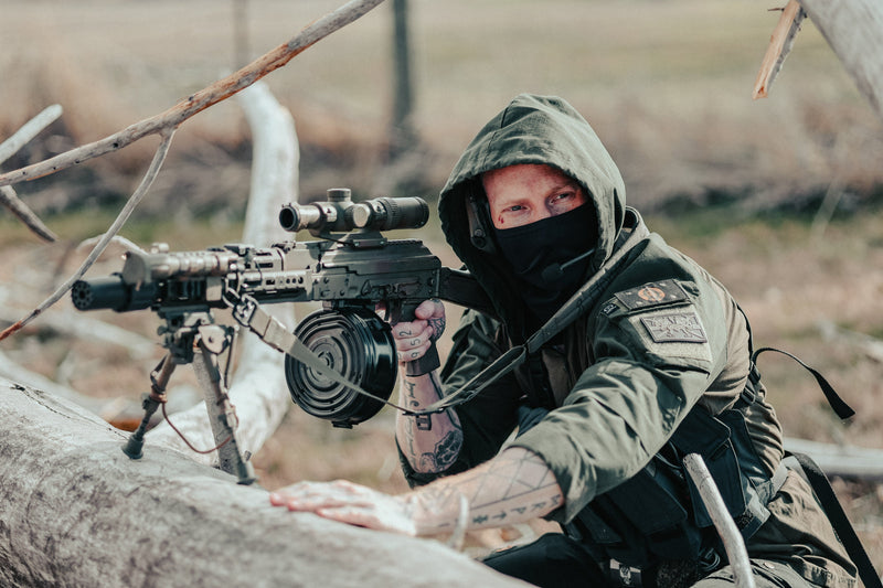 Load image into Gallery viewer, Olive Drab Green Hooded Combat Shirt