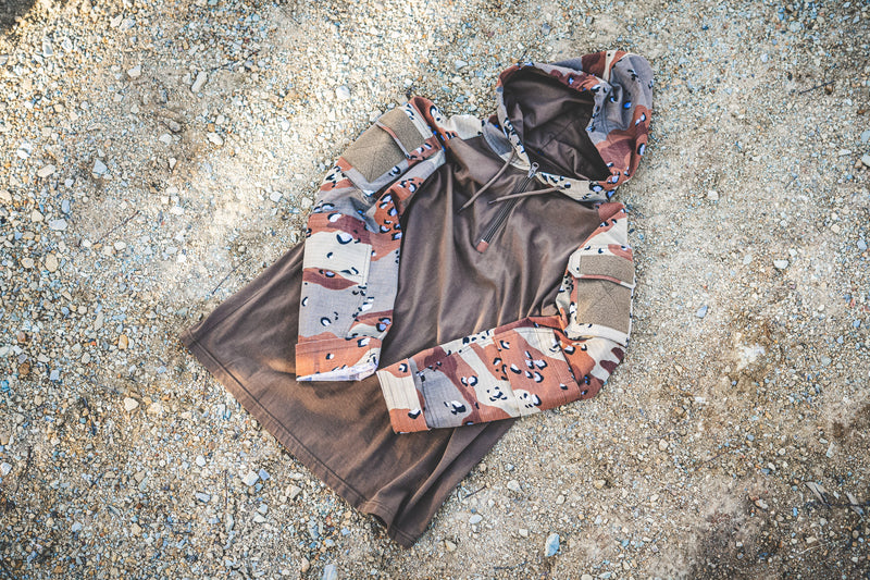 Load image into Gallery viewer, DBDU “Chocolate Chip” Hooded Combat Shirt
