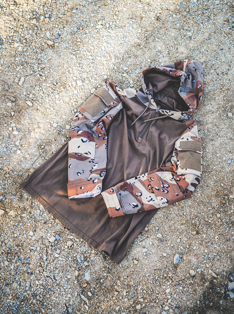 Load image into Gallery viewer, DBDU “Chocolate Chip” Hooded Combat Shirt

