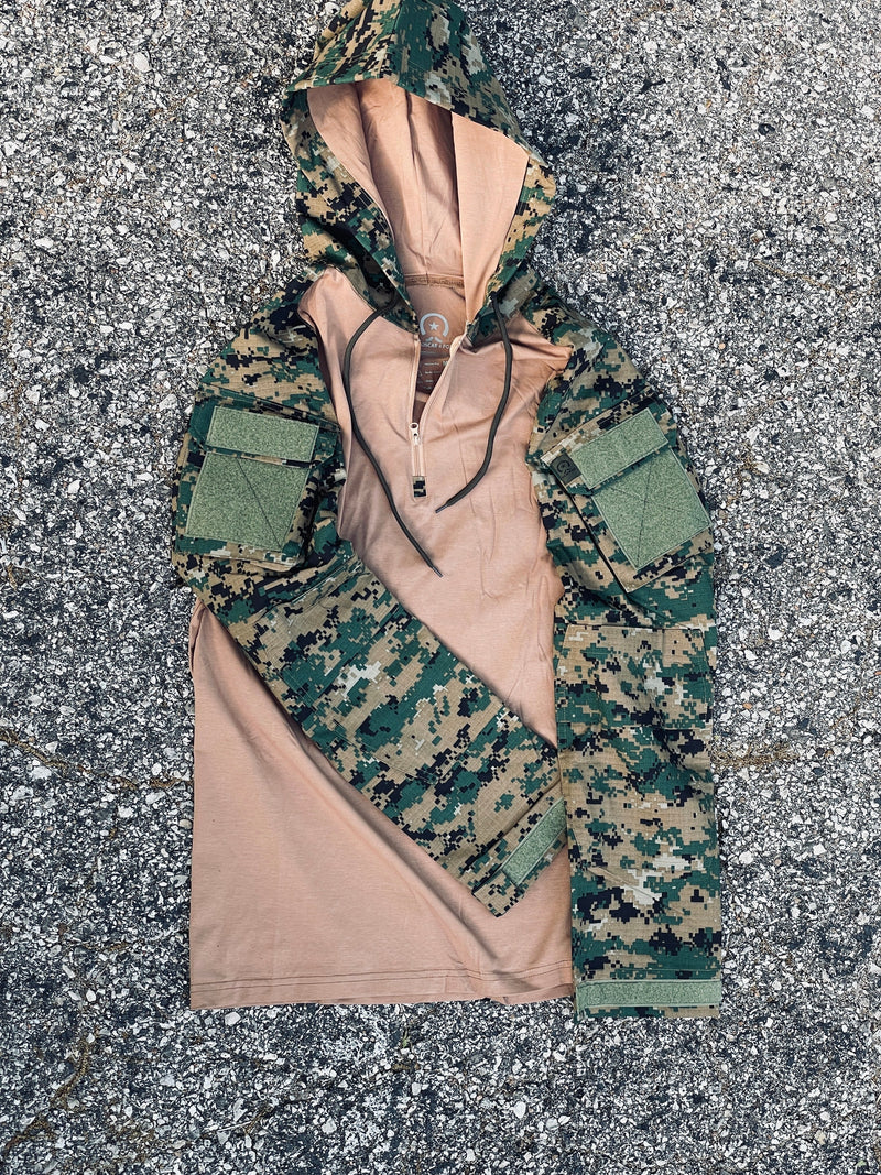 Load image into Gallery viewer, MARPAT Brown Chest Hooded Combat Shirt
