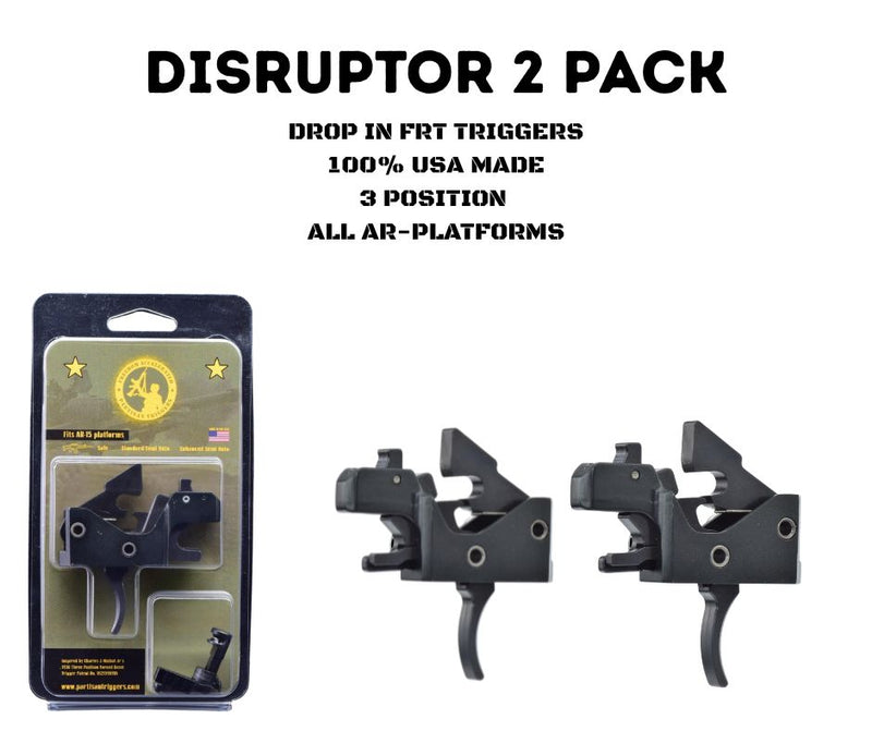 Load image into Gallery viewer, Partisan Disruptor FRT 2-Pack (Black) — AR-15 Drop-In Forced Reset Trigger (USA Made)
