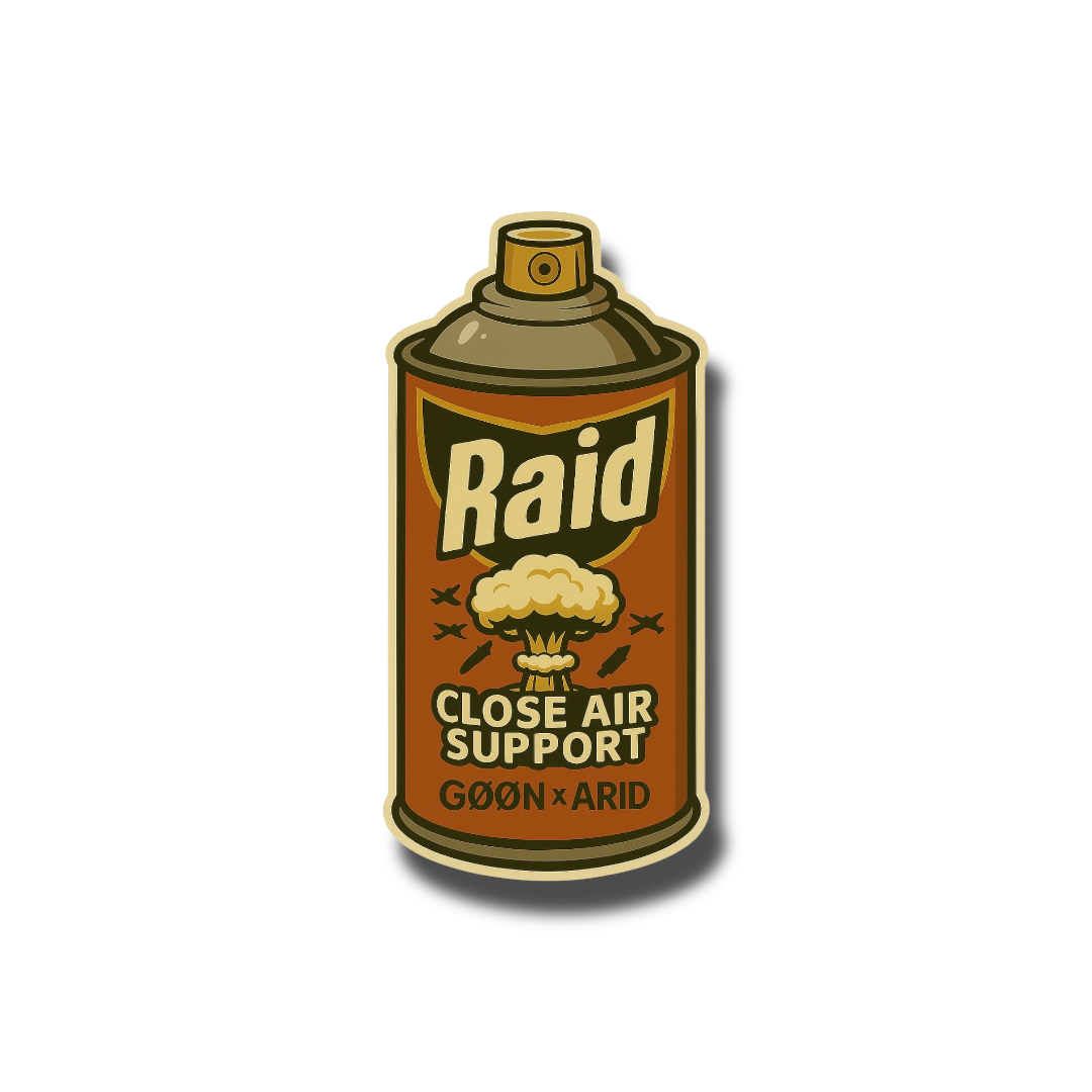 RAID CAN STICKER – Arid Manufacturing