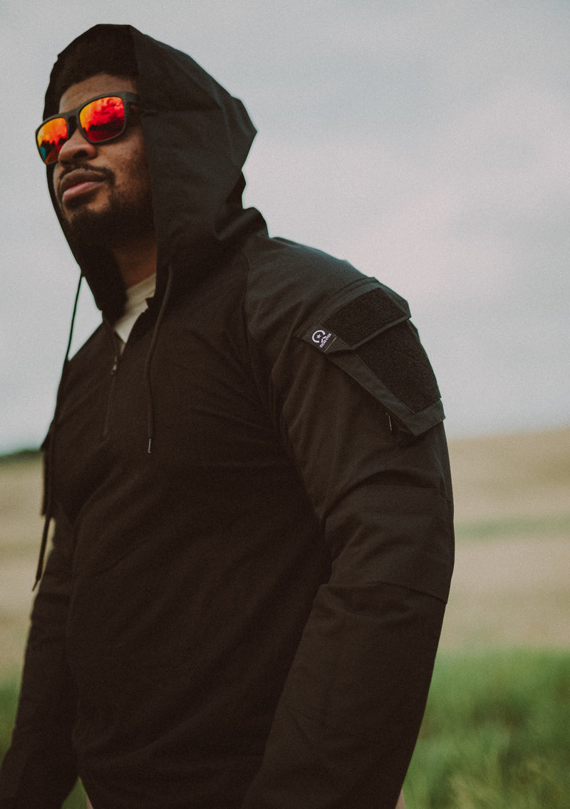 Load image into Gallery viewer, Black Hooded Combat Shirt
