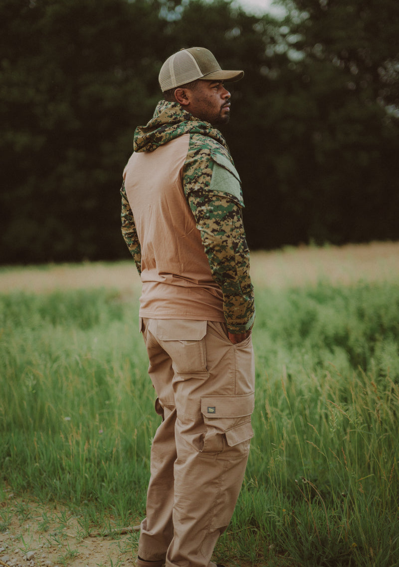 Load image into Gallery viewer, MARPAT Brown Chest Hooded Combat Shirt
