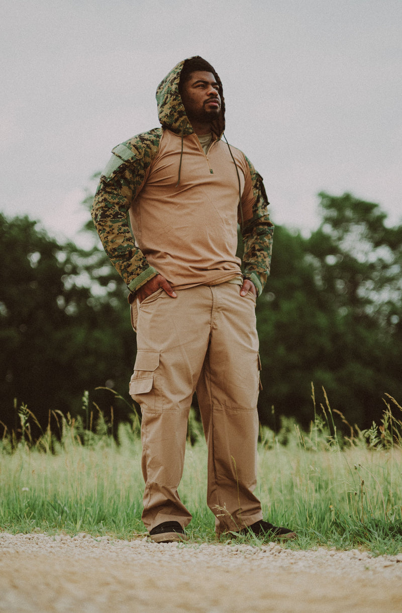 Load image into Gallery viewer, MARPAT Brown Chest Hooded Combat Shirt
