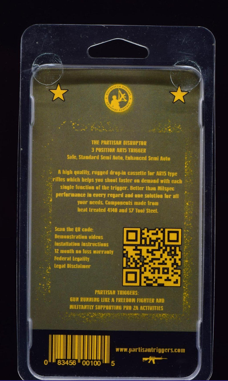 Load image into Gallery viewer, Partisan Forced-Reset Drop-In Cassette Trigger (Black)  FRT – AR-15 Platform (USA-Made)
